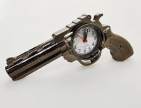 Часы настольные "Револьвер" с будильником на подставке, 25 x 13 см